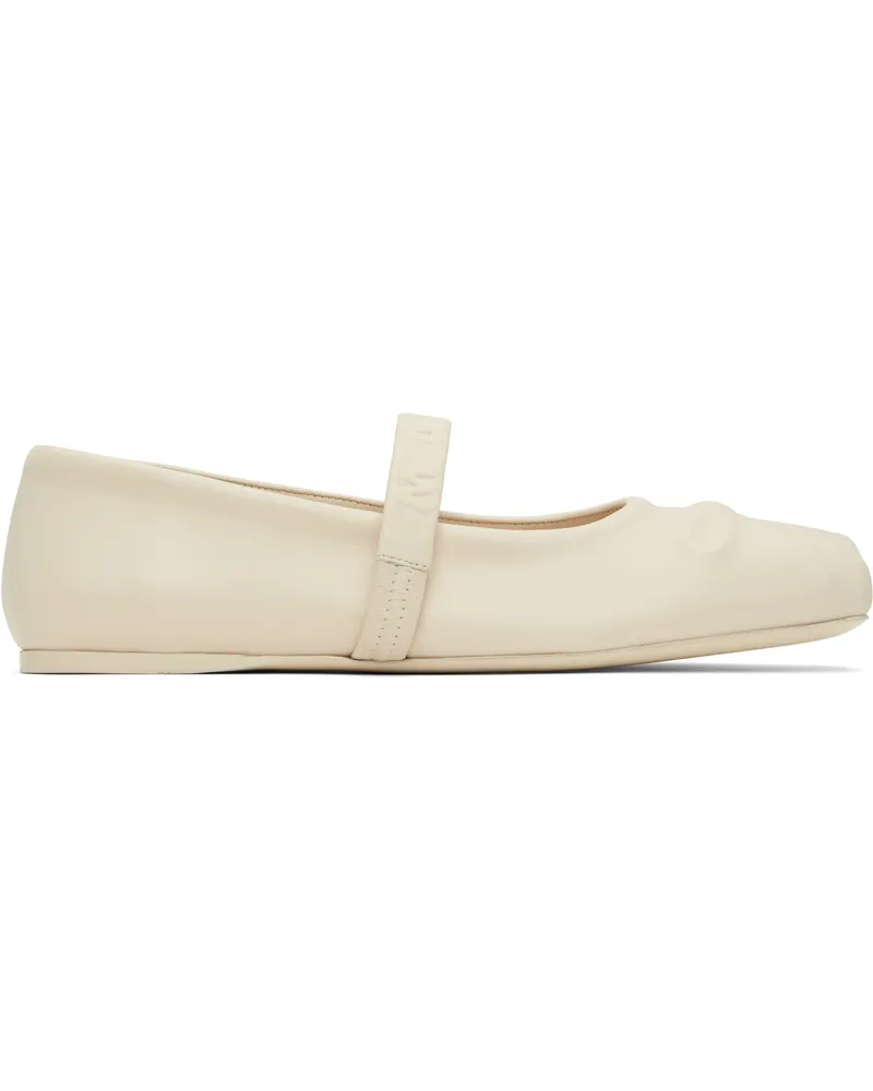 Marni Off-White Little Bow Ballerina Flats 00w04