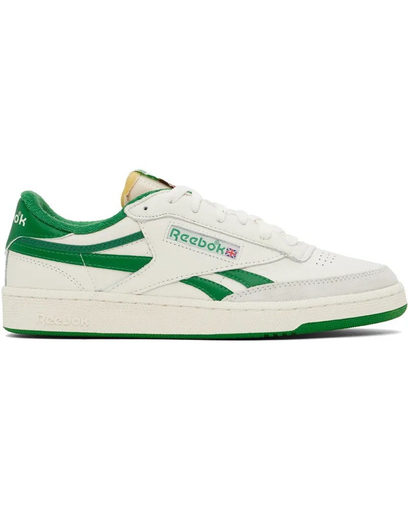 Reebok Off-White & Green Club C Revenge Vintage Sneakers Chalk