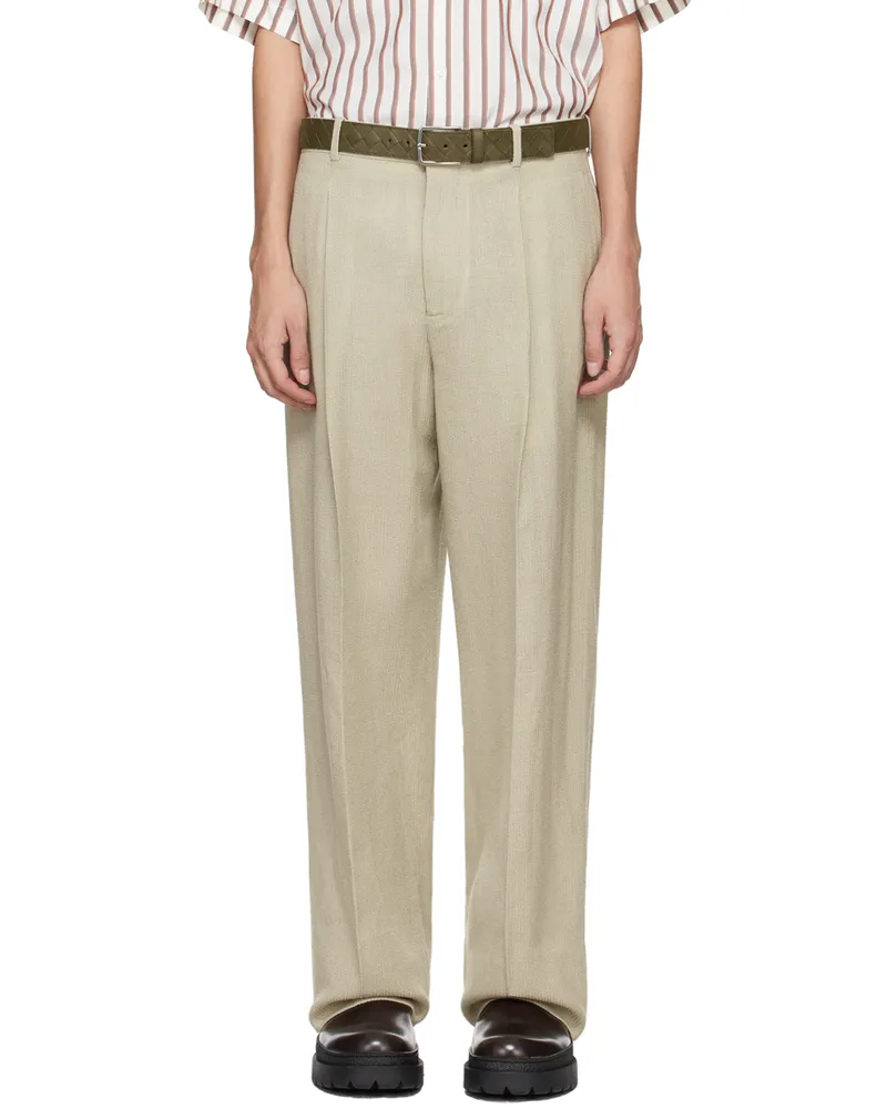 Bottega Veneta Gray Pleated Trousers 9286
