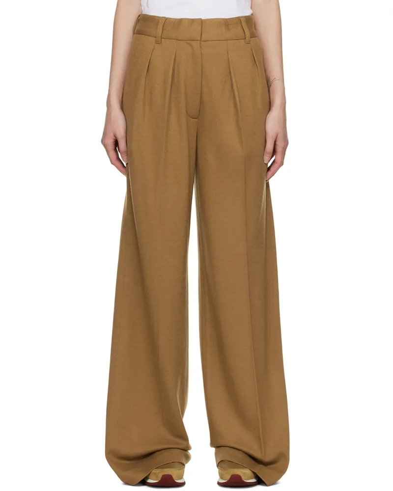 Rag & Bone Brown Shelly Wide-Leg Trousers Camel