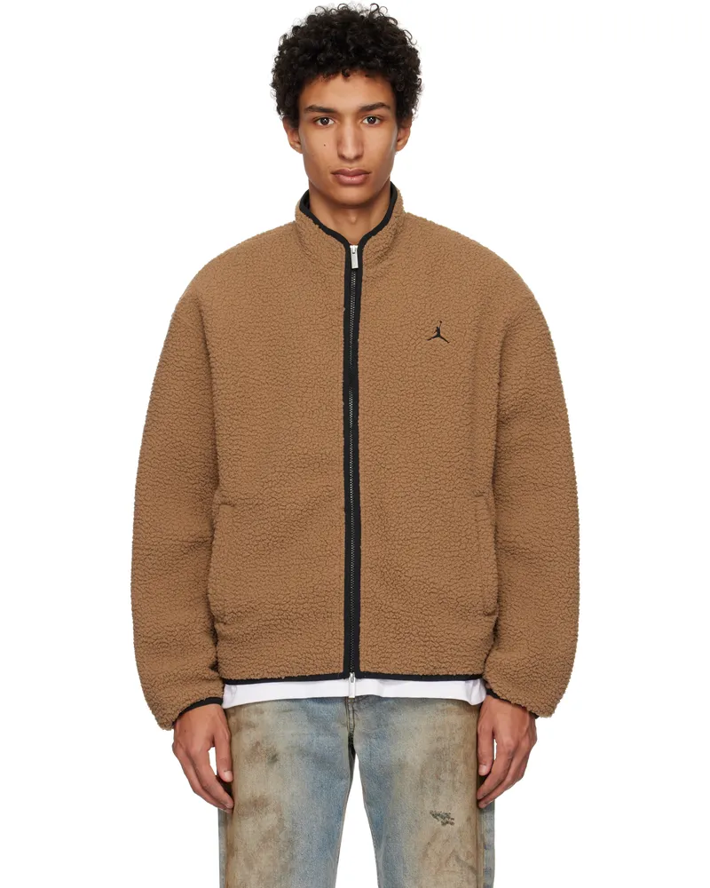 Nike Brown High-Pile Fleece Jacket Archaeo