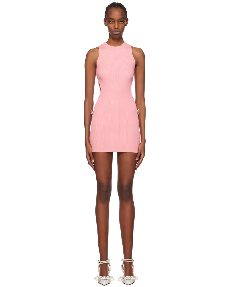 Mach & Mach Pink Crystal-Cut Minidress Pink
