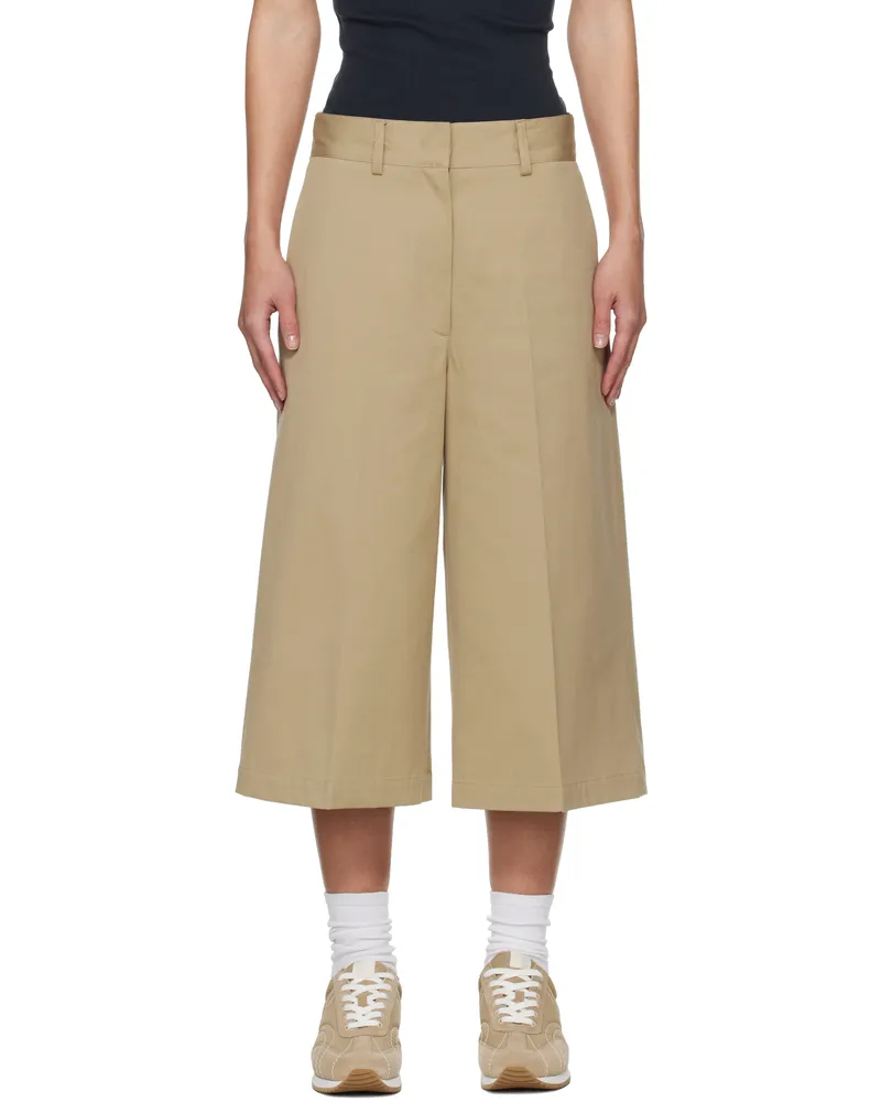 MSGM Beige Cotton Bermuda Shorts 24