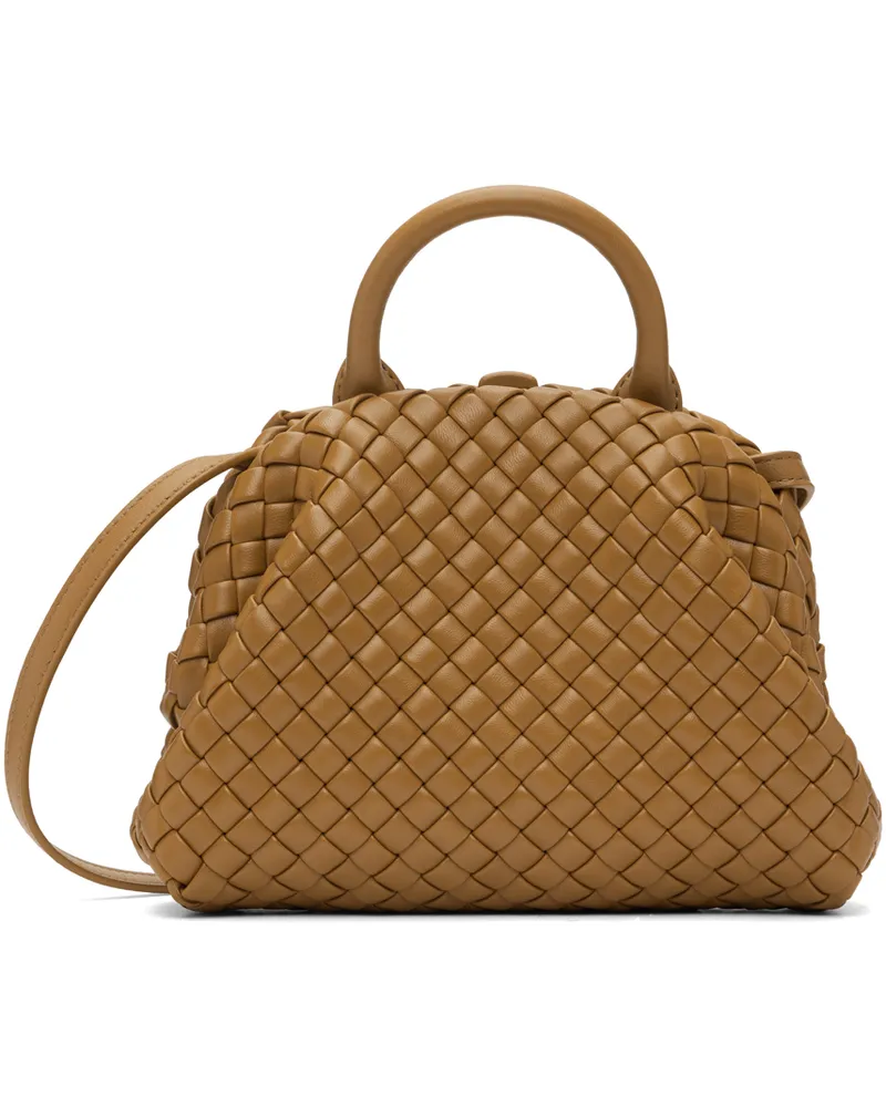 Bottega Veneta Tan Mini Top Handle Bag Camel