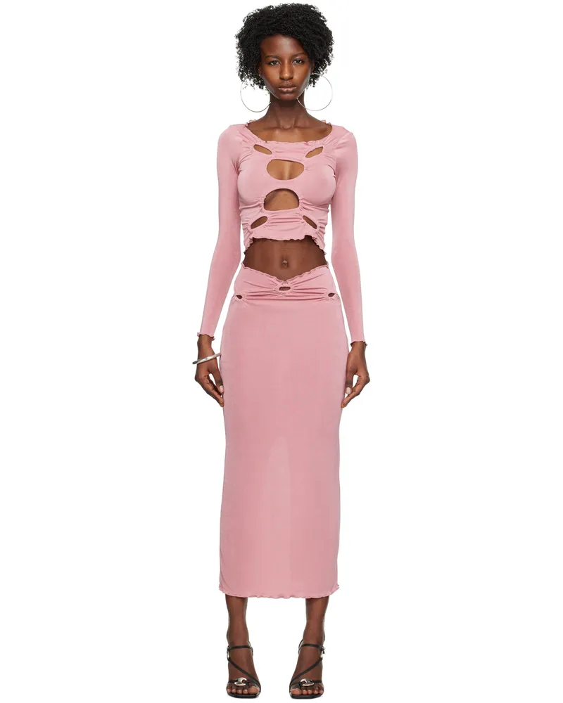 TYRELL SSENSE Exclusive Pink Top & Maxi Skirt Set Bubblegum