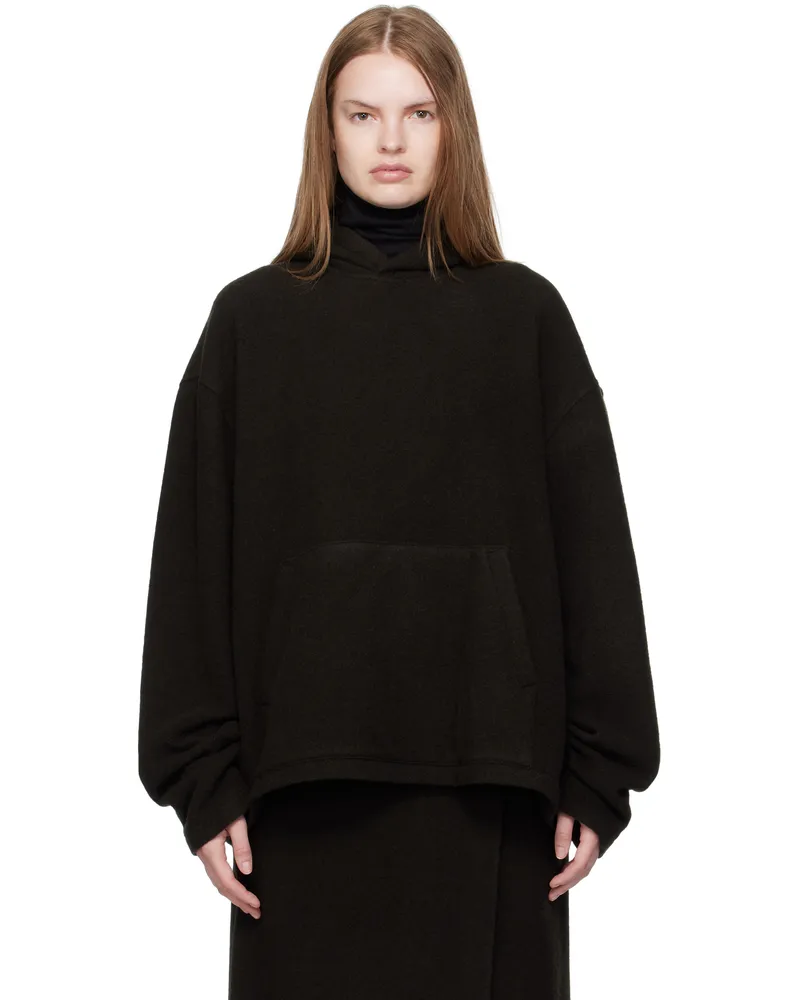 Rier Brown Fleece Hoodie Tourbe