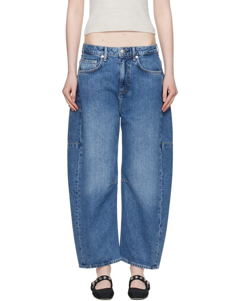 Rag & Bone Blue Charlie Ankle-Length Barrel Jeans Accord
