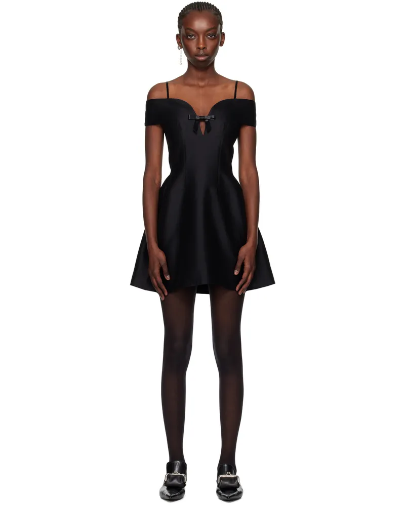 SHUSHU/TONG Black Curved Minidress Ba100