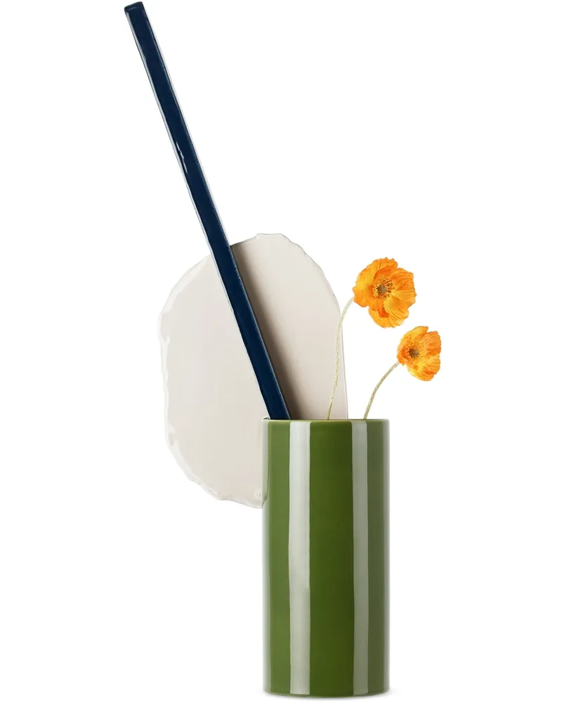 Vitra Green & Off-White 'Découpage' Vase Barre