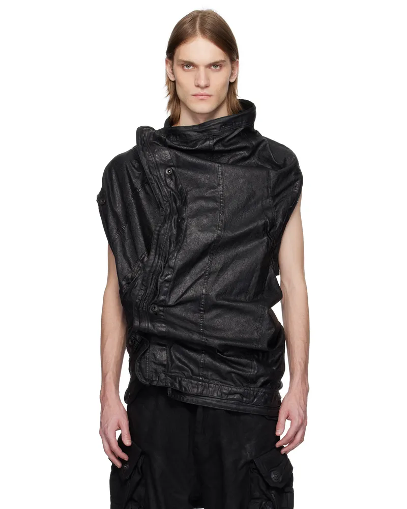 Julius Black Protean Mylar Denim Vest Black