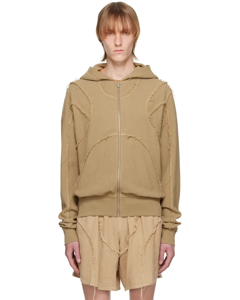 MISBHV Beige Jordan Barrett Edition Zipped Hoodie Beige