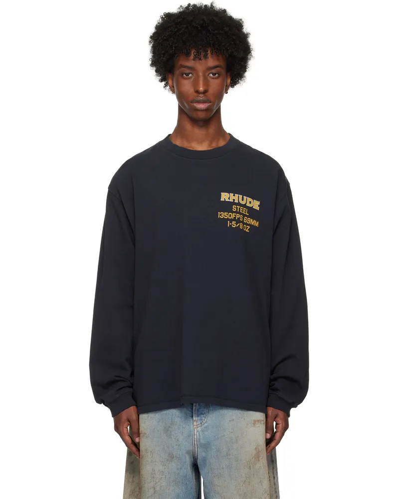 RHUDE Black 'Rhude Steel' Ls T-shirt Vtg