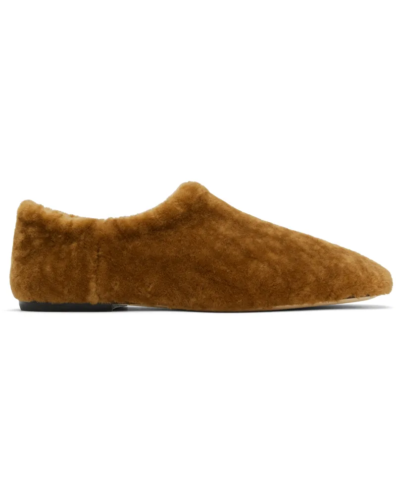Dries van Noten Tan Shearling Slippers 712