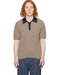 RECTO Orange & Navy 70's French Polo Dark