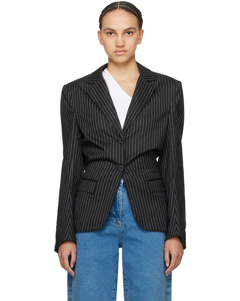 ROTATE Birger Christensen Black Striped Blazer 1000