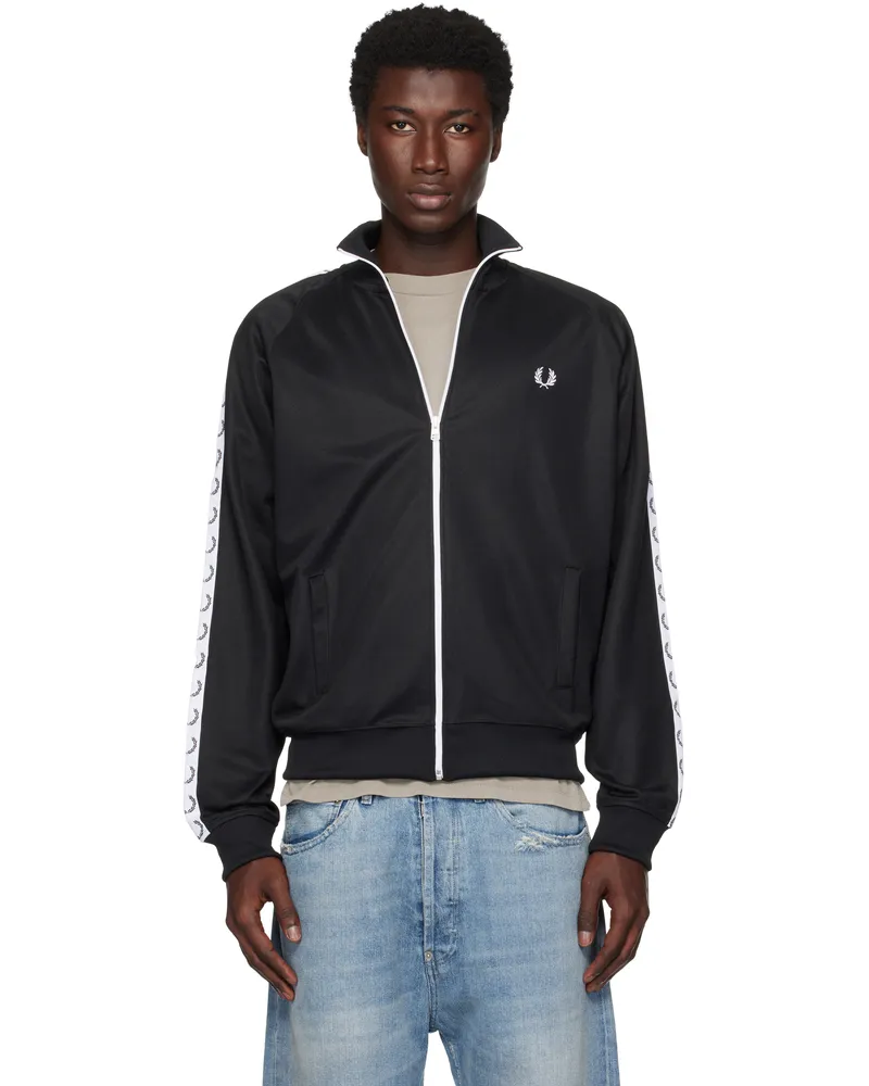 Fred Perry Black Taped Track Jacket 198