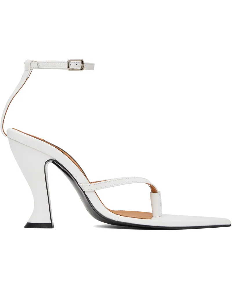 pushBUTTON White Pointy Heels White