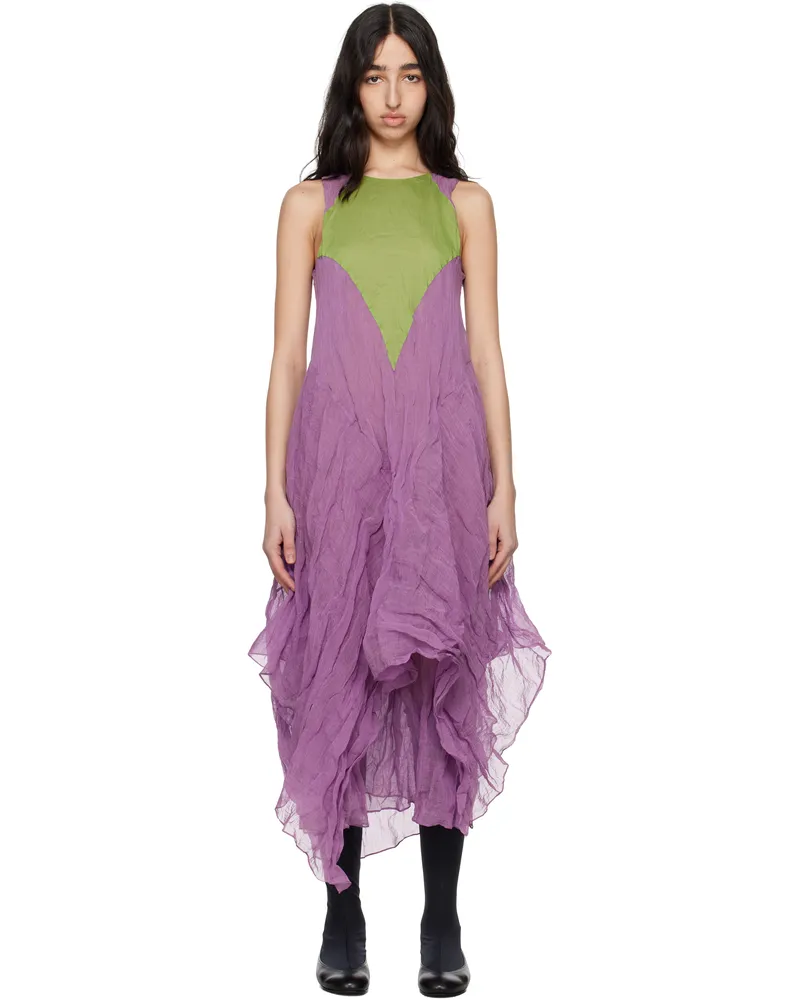 KIKO KOSTADINOV Purple & Green Shura Sleeveless Maxi Dress Lilac