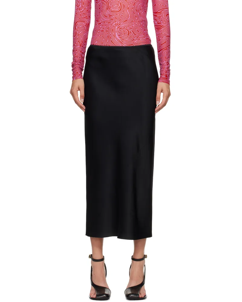 Dries van Noten Black Vented Midi Skirt 900