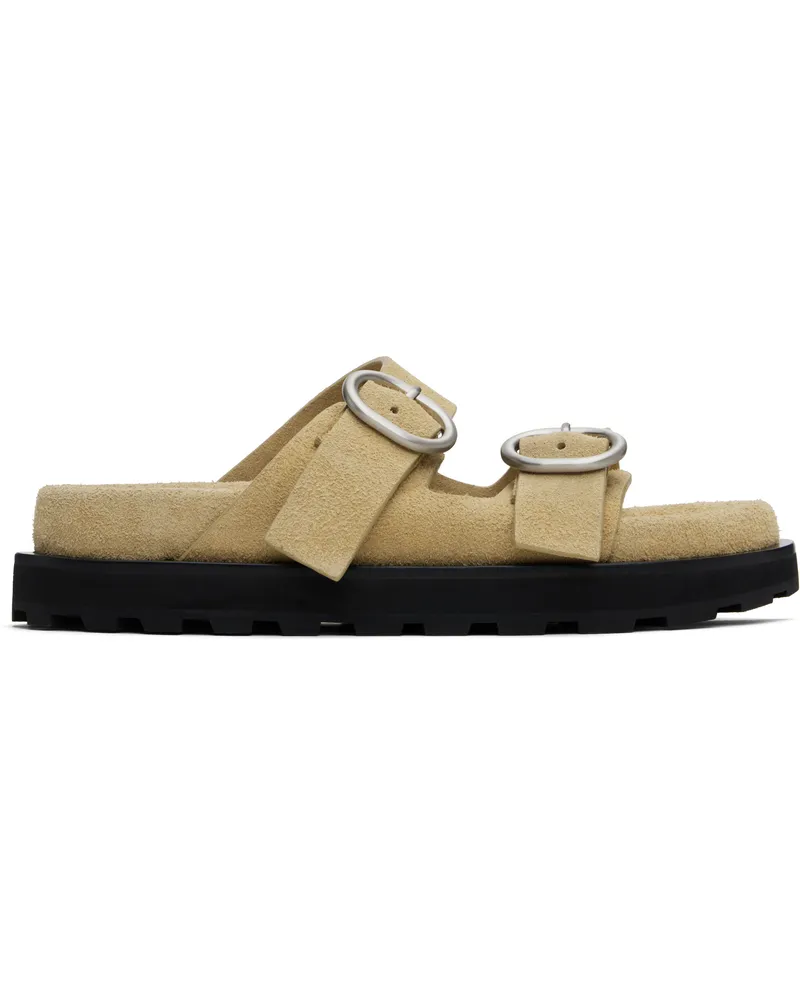 Jil Sander Beige Pin-Buckle Sandals 217