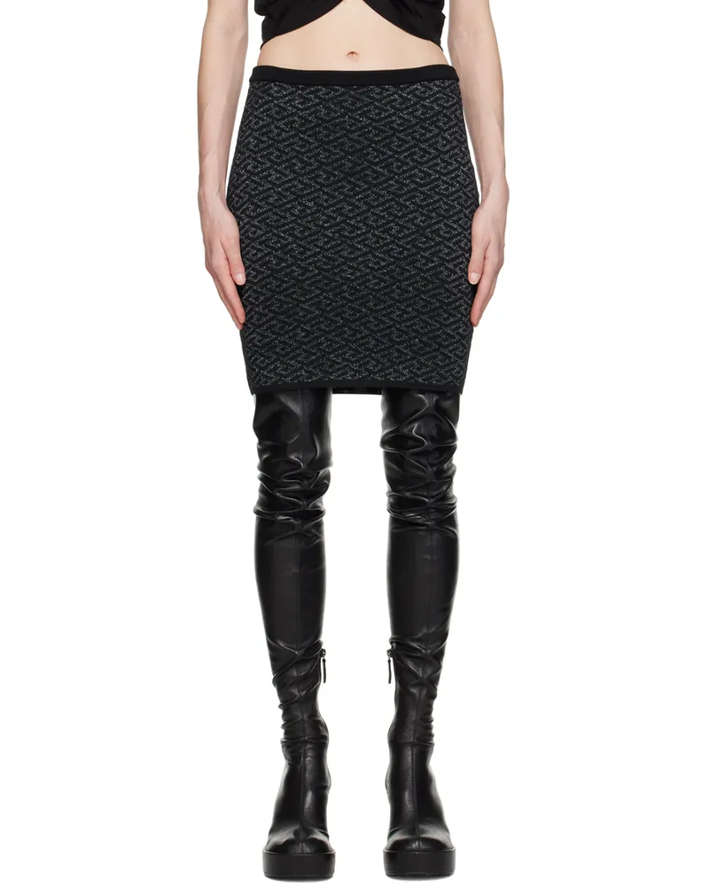 Versace Black 'La Greca Medusa' Miniskirt 1b000