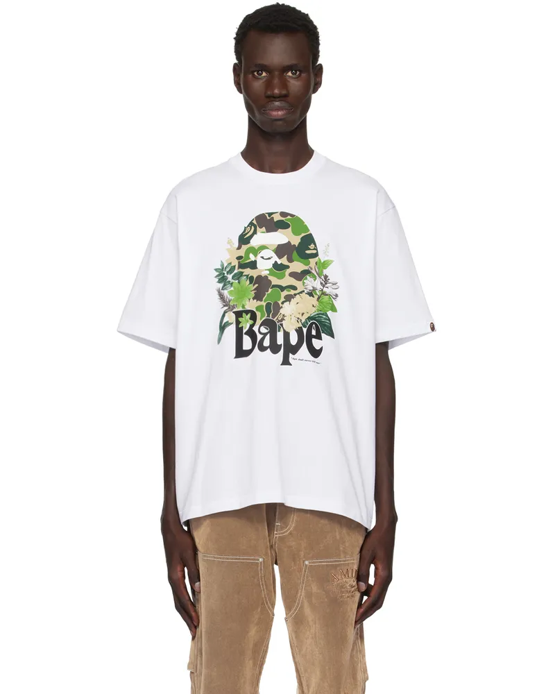 BAPE White Flora Big Ape Head Relaxed Fit T-shirt Wht-white