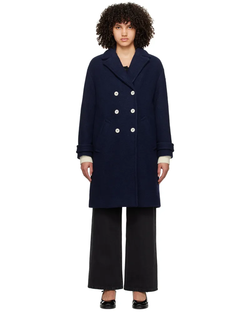 A.P.C. Navy Nola Coat Iak