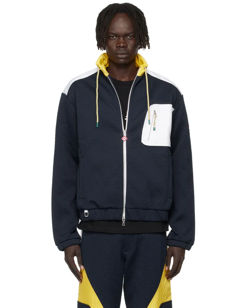 Casablanca Paris Navy Jacquard Nylon Jacket Navy