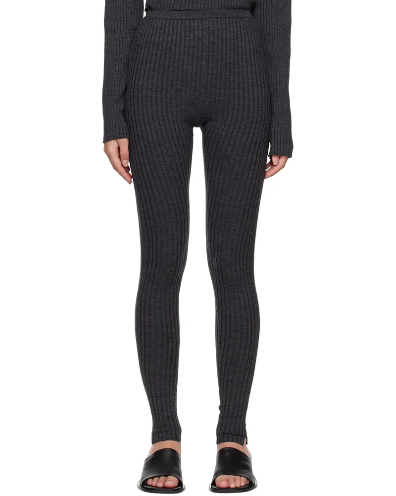 Totême Gray High-Rise Leggings 359