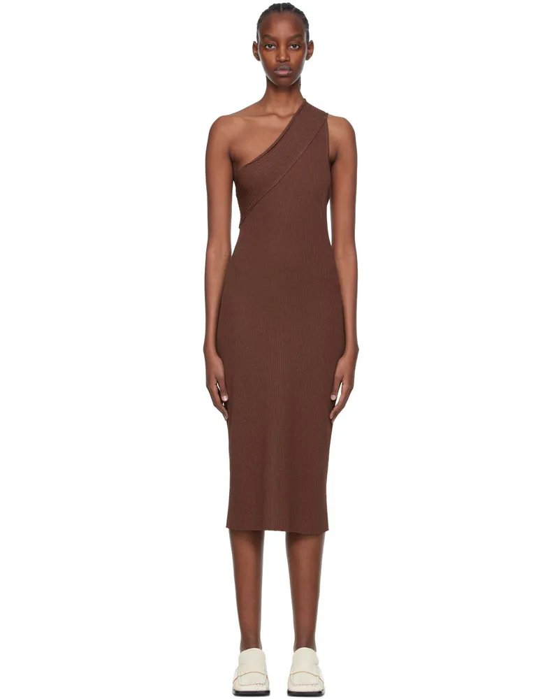 AERON Brown Martina Midi Dress Dark
