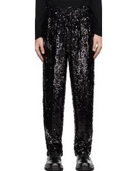 Dries van Noten Black Sequin Trousers Black