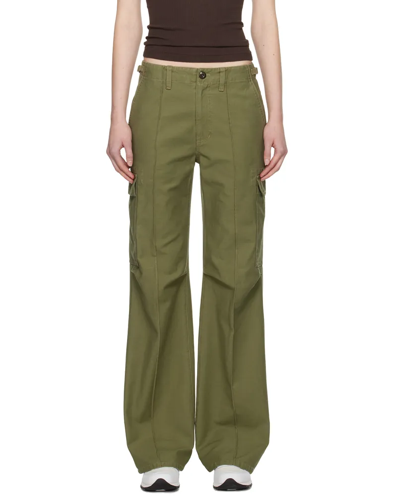 RE/DONE Green Military Trousers Bayleaf