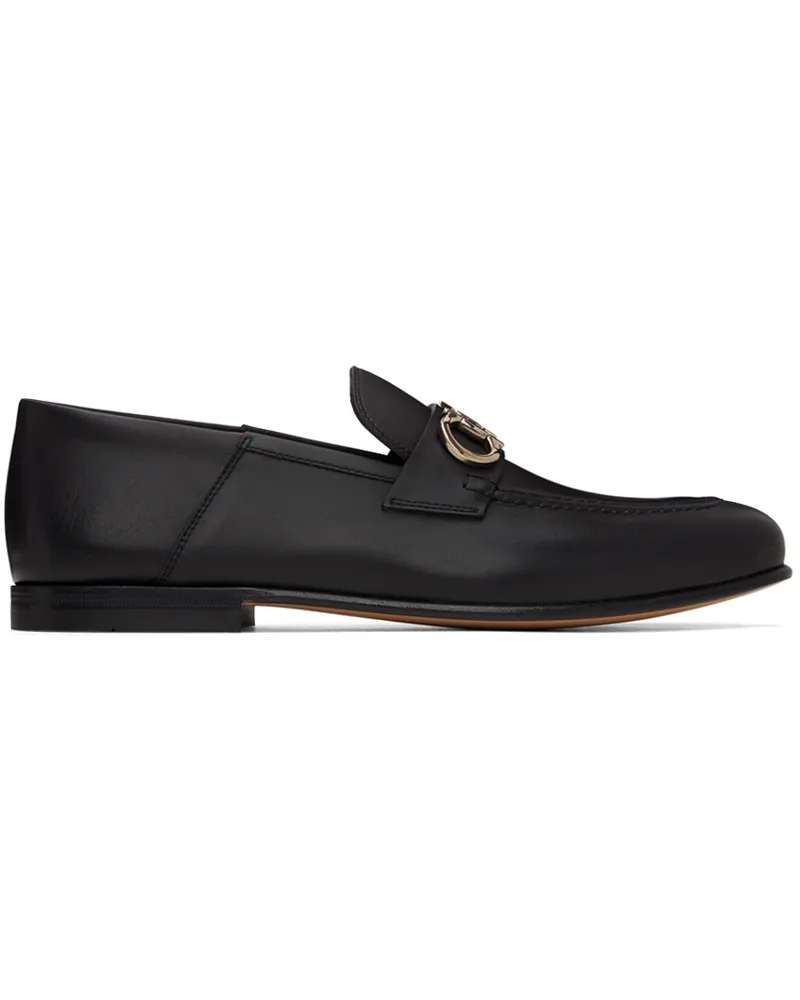 Ferragamo Black Gancini Ornament Mules Nero