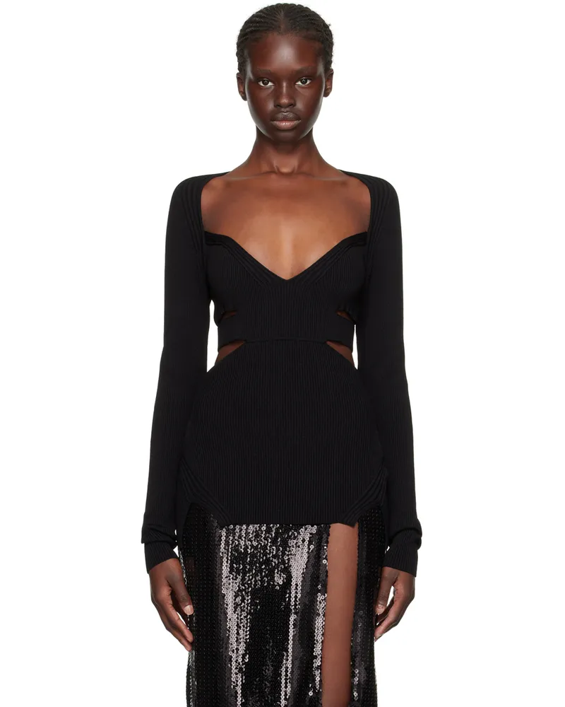 Nensi Dojaka Black Cutout Sweater Black