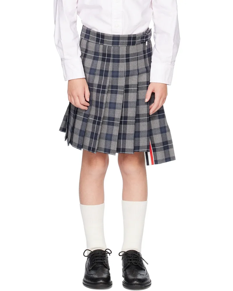 Thom Browne Kids Gray Pleated Skirt Med