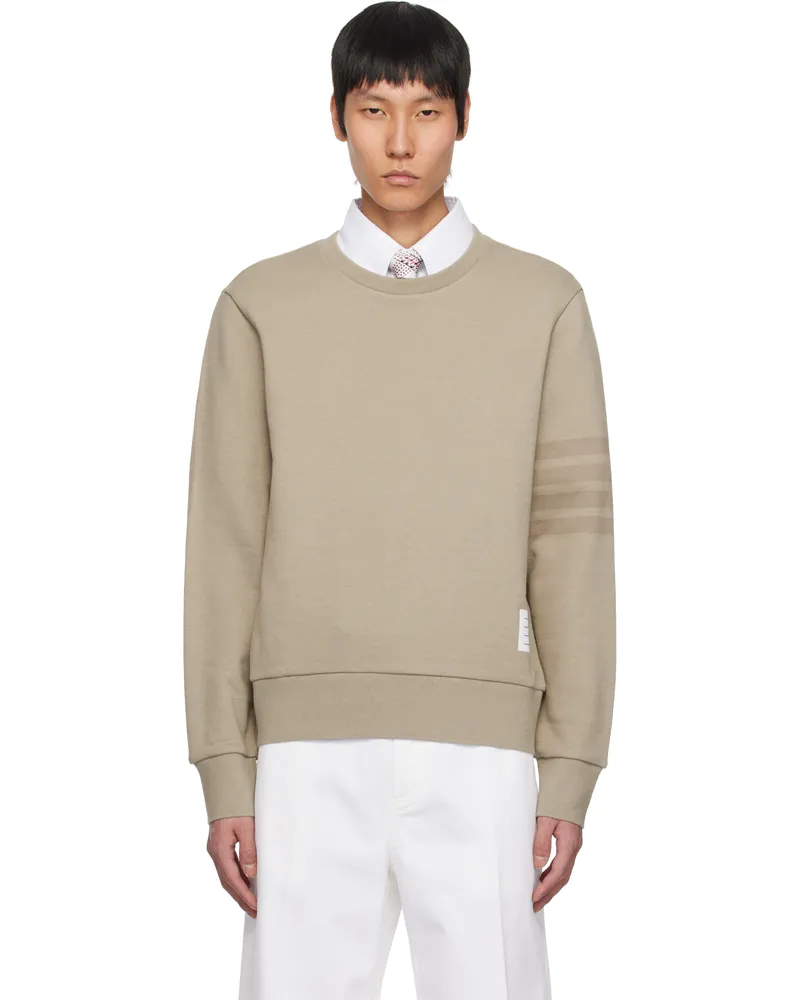Thom Browne Beige Tonal 4-Bar Loopback Sweatshirt 265