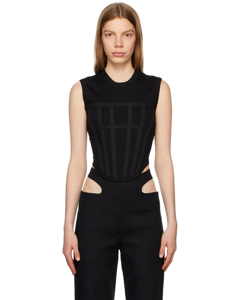 Dion Lee Black Corset Tank Top Black