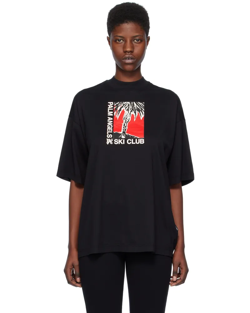 Palm Angels Black 'Ski Club' T-Shirt Black