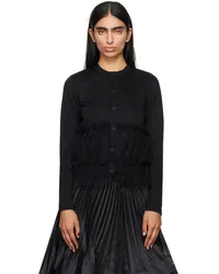 Noir Kei Ninomiya Black Ruffled Trim Cardigan Black