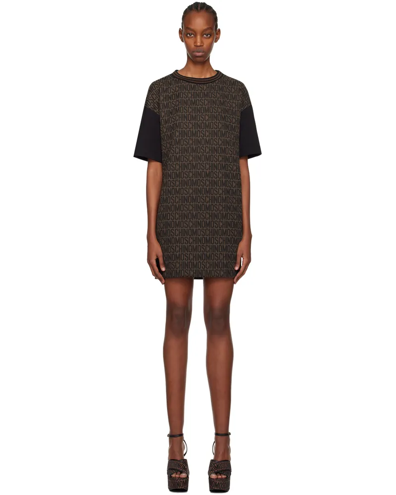 Moschino Brown Jacquard Minidress A3103