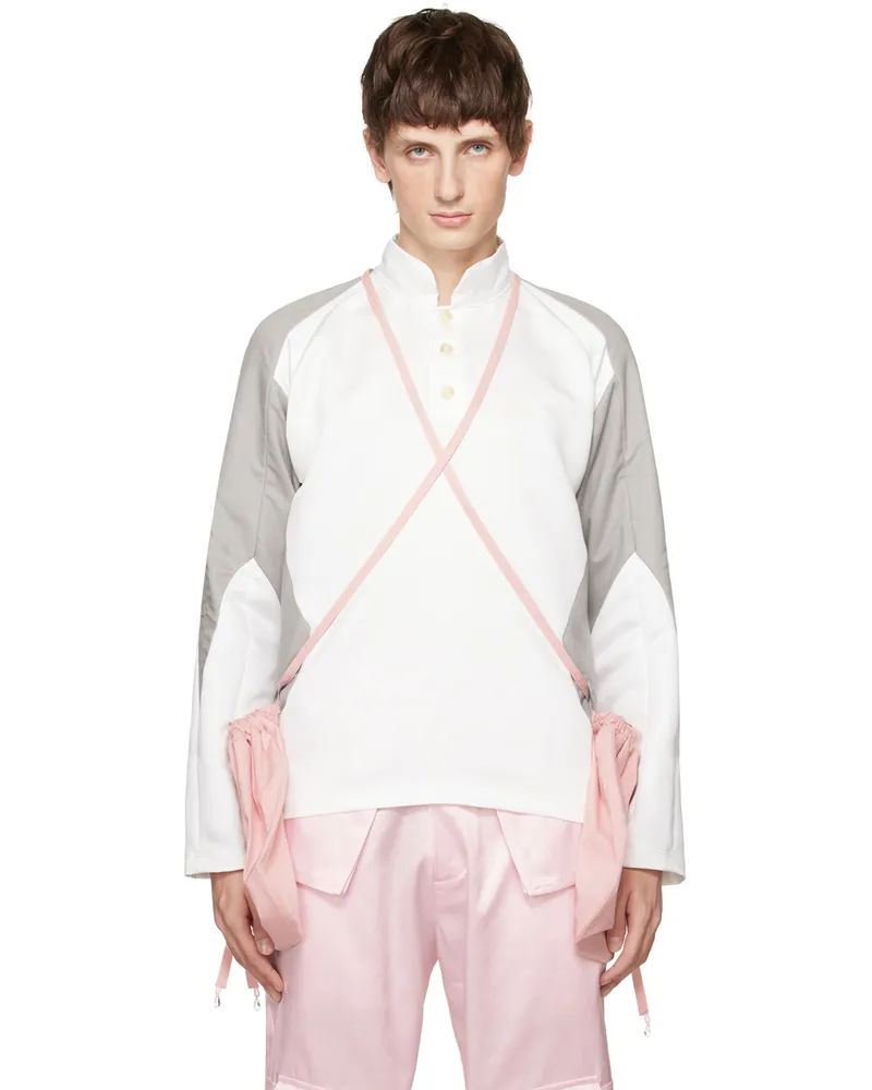 Strongthe SSENSE Exclusive White & Gray Polo Pink