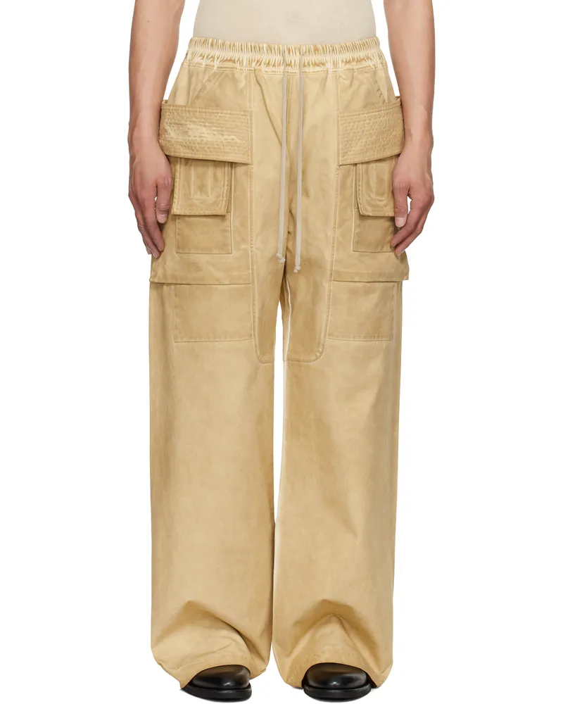 DRKSHDW by Rick Owens Beige Hollywood Creatch Wide Cargo Pants 81