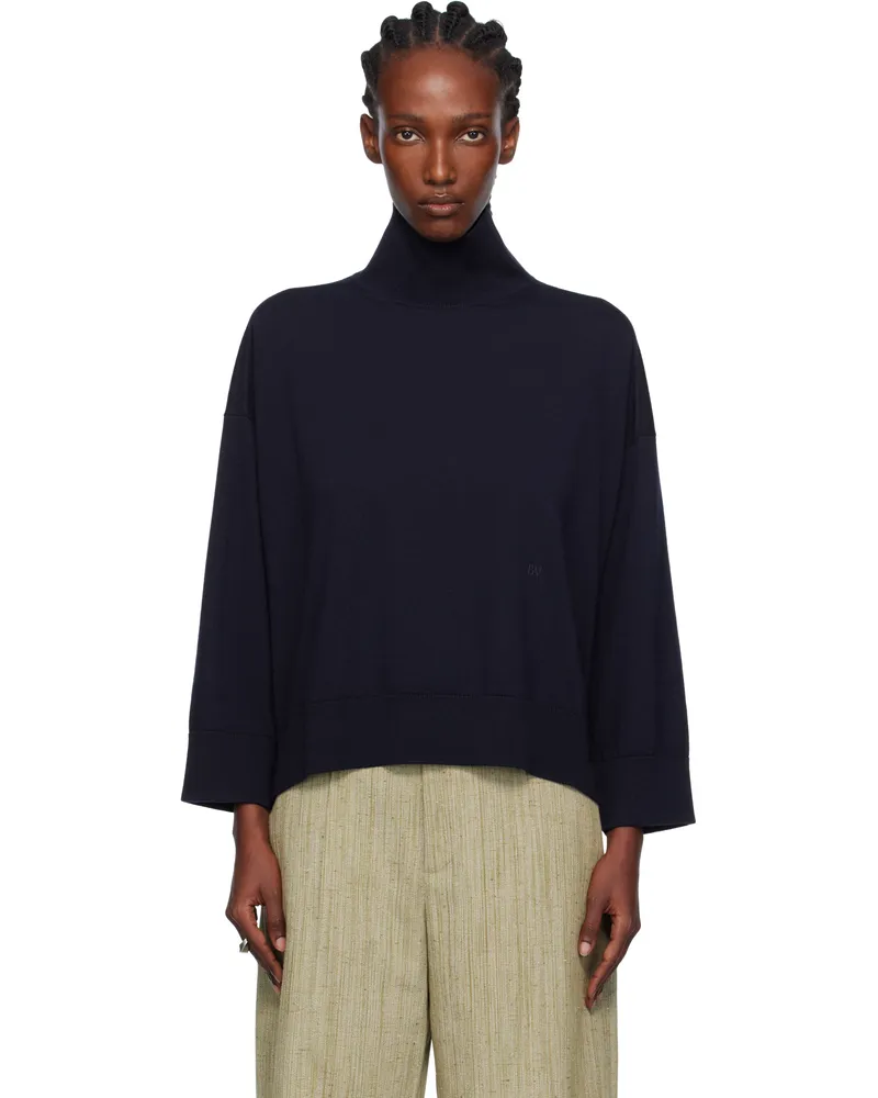 Bottega Veneta Navy Classic Wool Turtleneck 4140