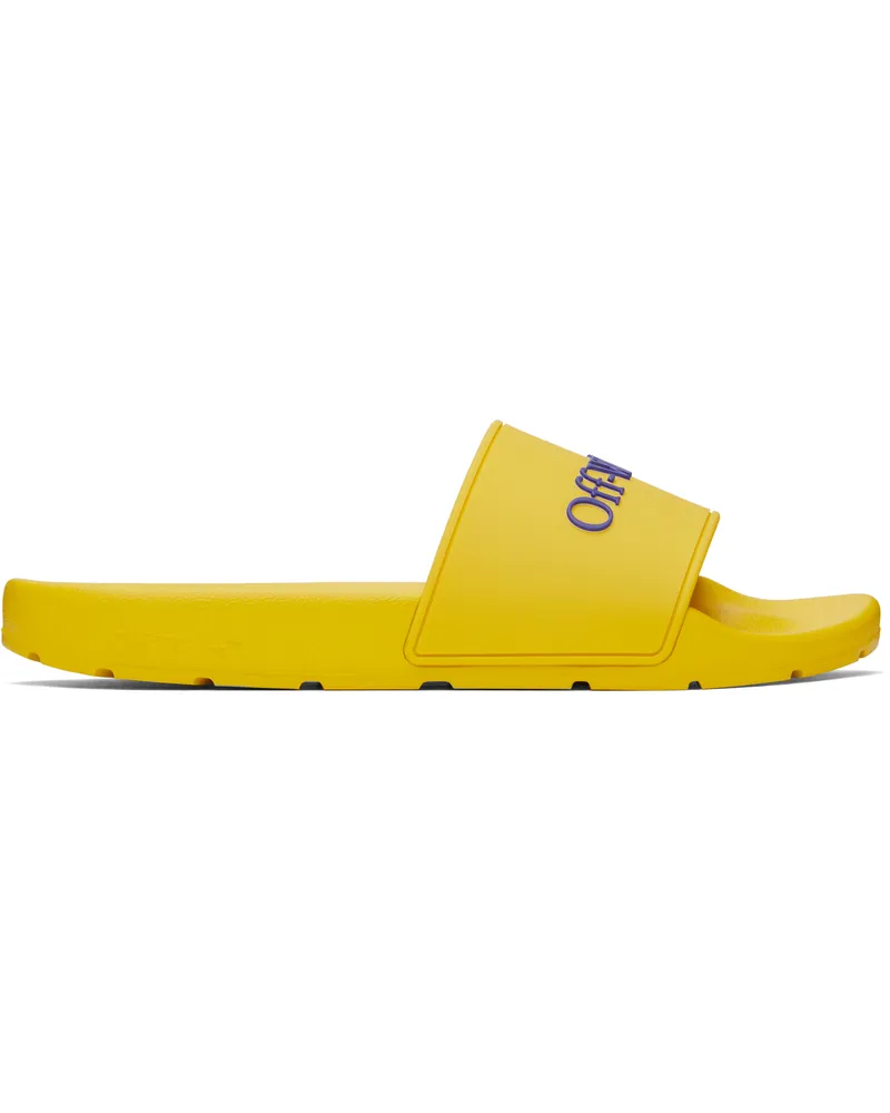 OFF-WHITE Yellow Bookish Pool Slides Light