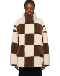 STAND Off-White & Brown Dani Faux-Fur Jacket Cream