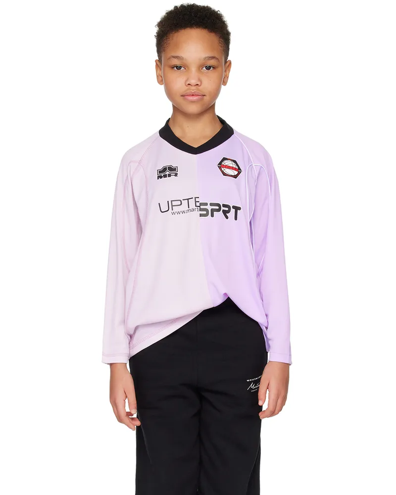 Martine Rose SSENSE Exclusive Kids Purple Half & Half Football T-Shirt Lilac