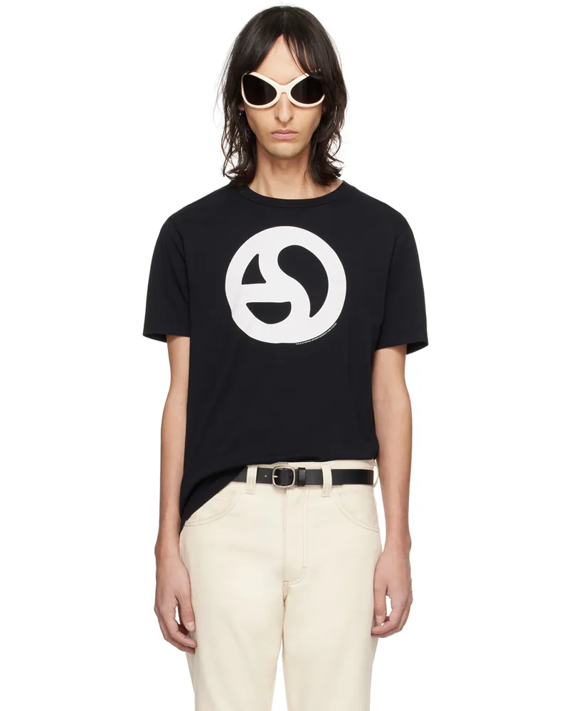 Acne Studios Black Graphic T-Shirt 900
