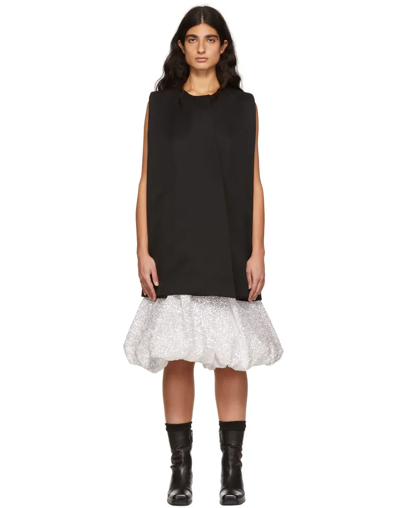 WE 11 DONE Black Wool Mini Dress Black