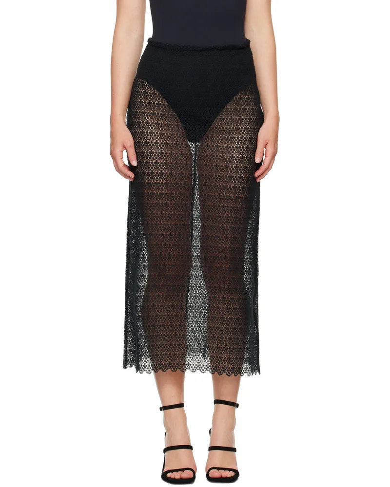BITE Studios Black Tailored Midi Skirt Black