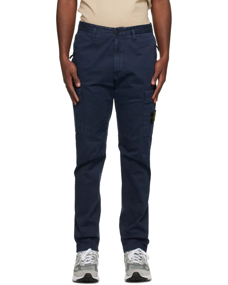 Stone Island Navy Tapered Cargo Pants A0120